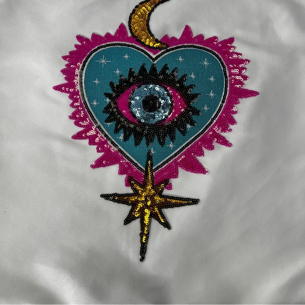 Evil Eye Sequins Pink  2pc Throw Pillow Covers - Picture 4 of 4